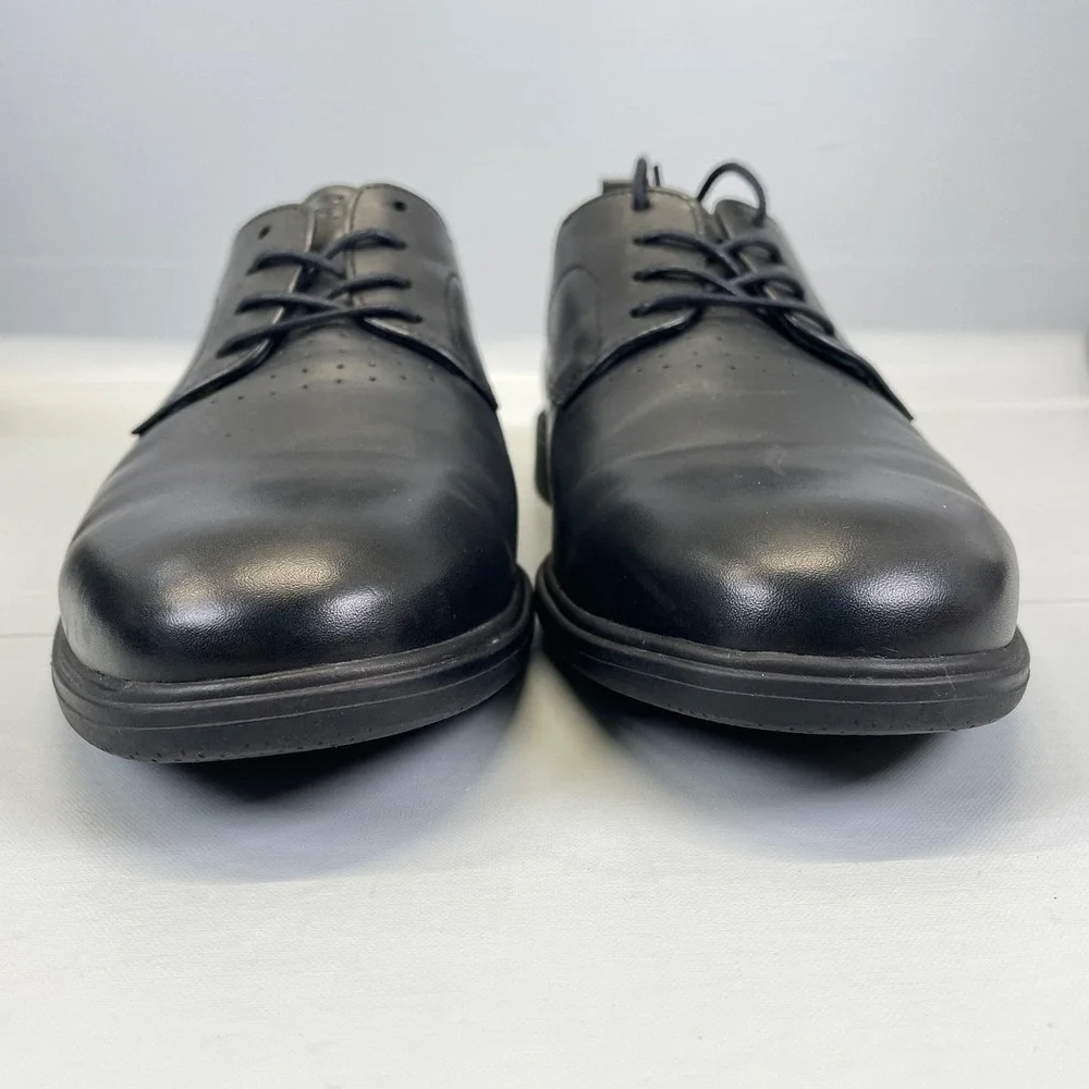Amberjack The Original Dress Shoes Mens Size 11 M Black Leather Derby Plain Toe